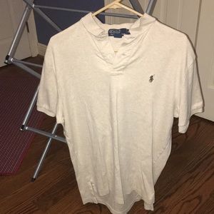 Polo Men’s Medium, Tan w/ Brown Logo